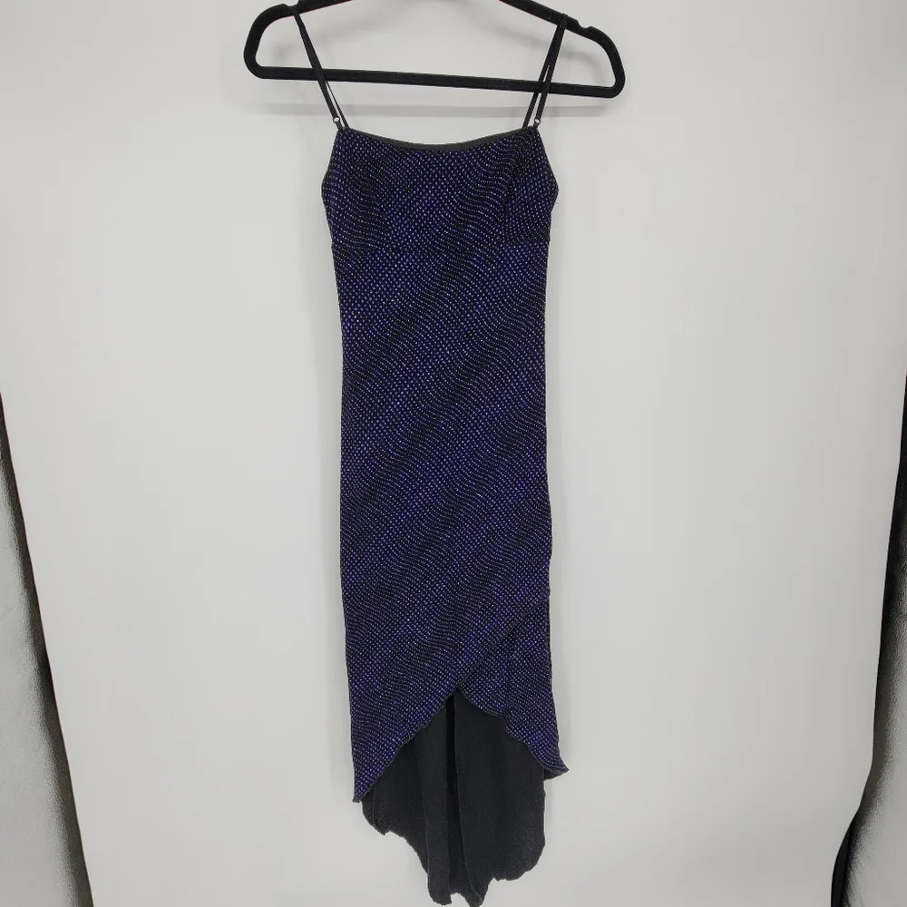 City triangle vintage 90s blue sparkly high low dress size Medium